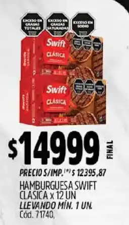 Supermercados Yaguar Swift hamburguesa clasica oferta