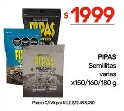 Nini Mayorista Pipas semillitas varias oferta