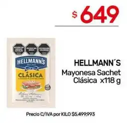 Nini Mayorista Hellmann's mayonesa sachet clásica oferta
