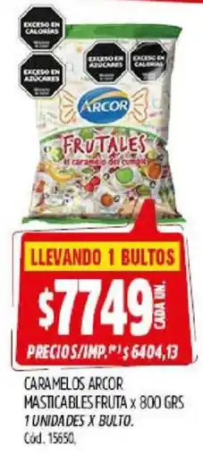 Supermercados Yaguar Arcor caramelos masticables fruta oferta