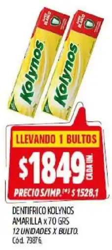 Supermercados Yaguar Kolynos dentifrico amarilla oferta