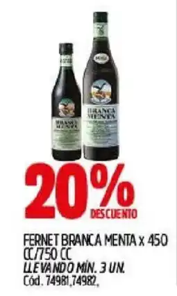 Supermercados Yaguar Fernet branca menta oferta