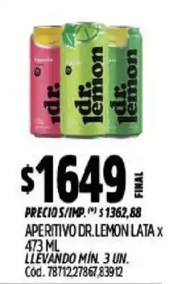 Supermercados Yaguar Dr. lemon aperitivo lata oferta