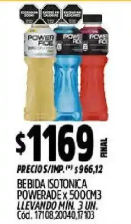 Supermercados Yaguar Powerade bebida isotónica oferta