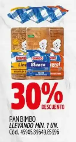 Supermercados Yaguar Bimbo pan oferta