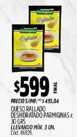 Supermercados Yaguar Parmiginas queso rallado deshidratado oferta