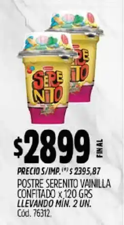 Supermercados Yaguar Serenito postre vainilla confitado oferta