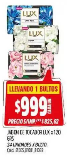Supermercados Yaguar Lux jabon de tocador oferta