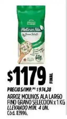 Supermercados Yaguar Molinos ala arroz fino grano seleccion oferta