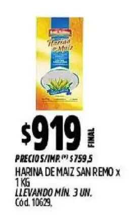 Supermercados Yaguar San remo harina de maiz oferta