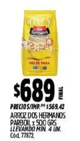 Supermercados Yaguar Dos hermanos arroz parboil oferta