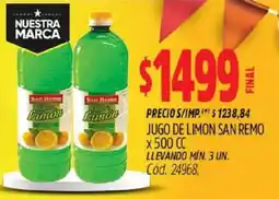 Supermercados Yaguar San remo jugo de limon oferta