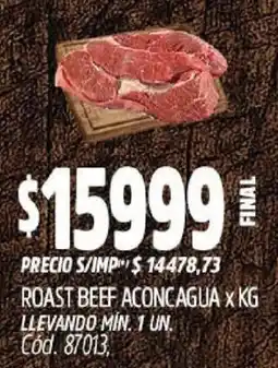Supermercados Yaguar Roast beef aconcagua oferta