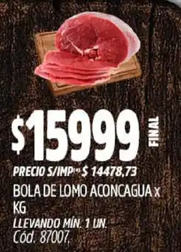 Supermercados Yaguar Bola de lomo aconcagua oferta