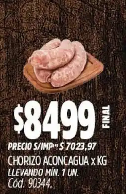 Supermercados Yaguar Chorizo aconcagua oferta