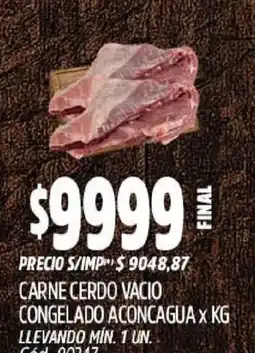 Supermercados Yaguar Carne cerdo vacío oferta