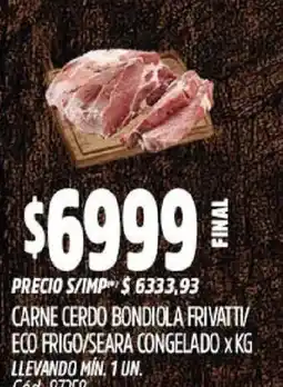 Supermercados Yaguar Frivatti carne cerdo bondiola oferta