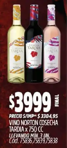 Supermercados Yaguar Norton vino cosecha tardia oferta