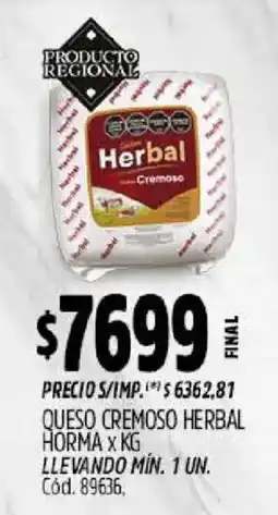 Supermercados Yaguar Herbal queso cremoso oferta