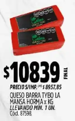 Supermercados Yaguar Queso barra tybo la mansa horma oferta