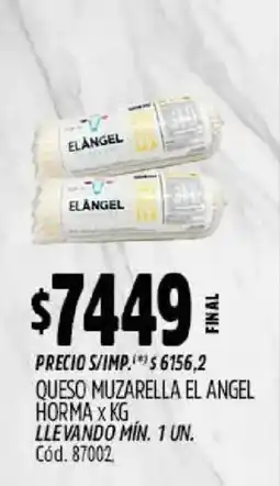 Supermercados Yaguar El ángel queso muzzarella oferta