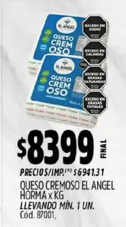 Supermercados Yaguar El angel queso cremoso oferta