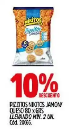 Supermercados Yaguar Nikitos pizzitos jamon oferta
