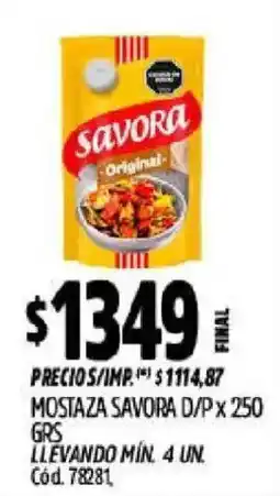 Supermercados Yaguar Savora mostaza original oferta