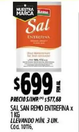 Supermercados Yaguar San remo sal entrefina oferta