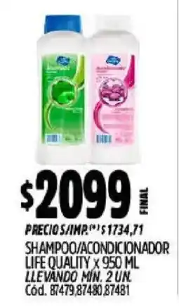 Supermercados Yaguar Life quality shampoo/condicionador oferta