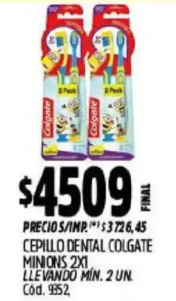 Supermercados Yaguar Colgate cepillo dental minions 2x1 oferta