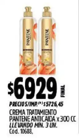 Supermercados Yaguar Pantene crema tratamiento anticaida oferta