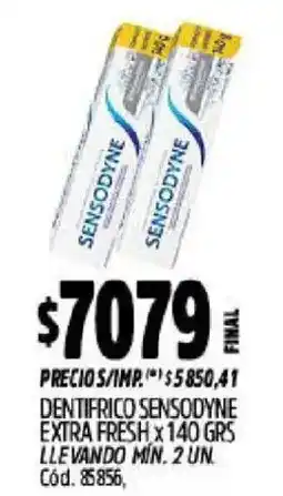 Supermercados Yaguar Sensodyne dentífrico extra fresh oferta