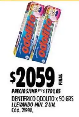 Supermercados Yaguar Odolito dentifrico oferta