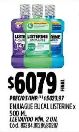 Supermercados Yaguar Listerine enjuague bucal oferta