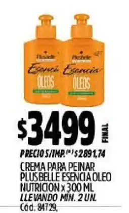 Supermercados Yaguar Crema para peinar plus belle esencia oleo nutricion oferta