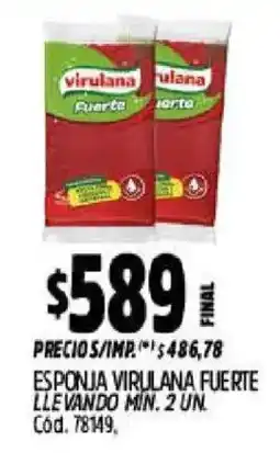 Supermercados Yaguar Virulana esponja fuerte oferta
