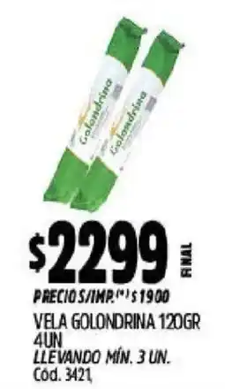 Supermercados Yaguar Colombina vela golondrina oferta