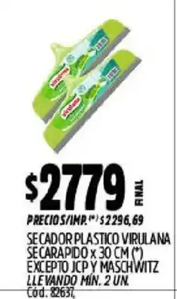 Supermercados Yaguar Virulana secador plastico secarapido oferta
