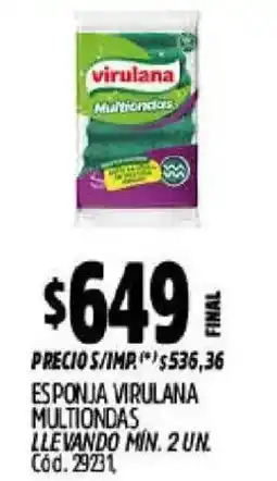 Supermercados Yaguar Virulana esponja multiondas oferta