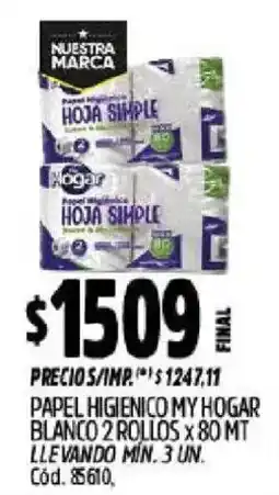 Supermercados Yaguar My hogar papel higienico oferta