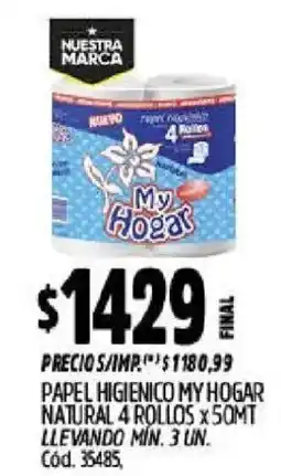 Supermercados Yaguar My hogar papel higienico oferta