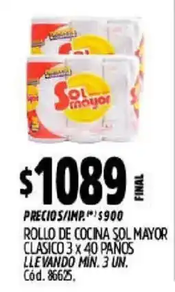 Supermercados Yaguar Sol mayor rollo de cocina clasico a 40 panos oferta