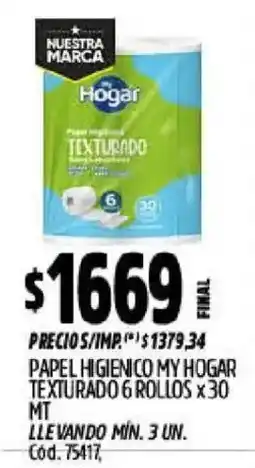 Supermercados Yaguar Hogar papel higienico my hogar texturado oferta
