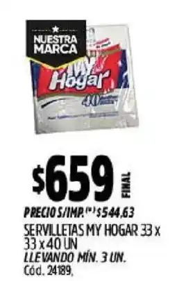 Supermercados Yaguar My hogar servilletas oferta