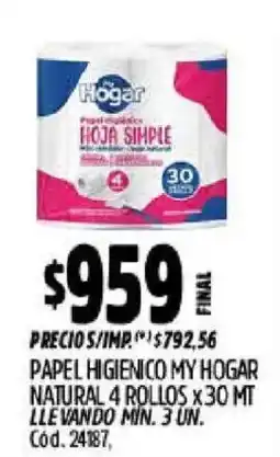 Supermercados Yaguar My hogar papel higienico natural oferta