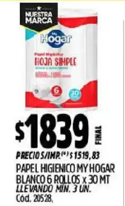 Supermercados Yaguar My hogar papel higienico rioja simple oferta