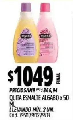 Supermercados Yaguar Algabe quita esmalte oferta
