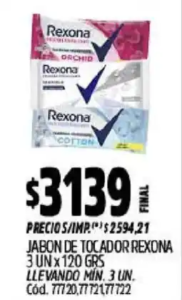 Supermercados Yaguar Rexona jabon de tocador oferta