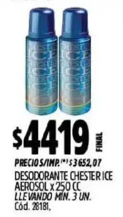 Supermercados Yaguar chester ice desodorante aerosol oferta